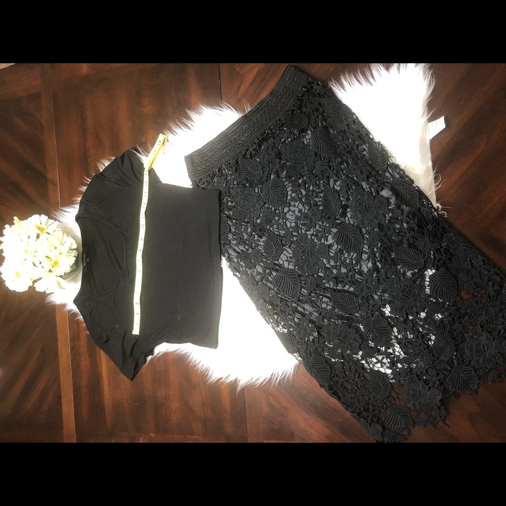 blouse and skirt set black